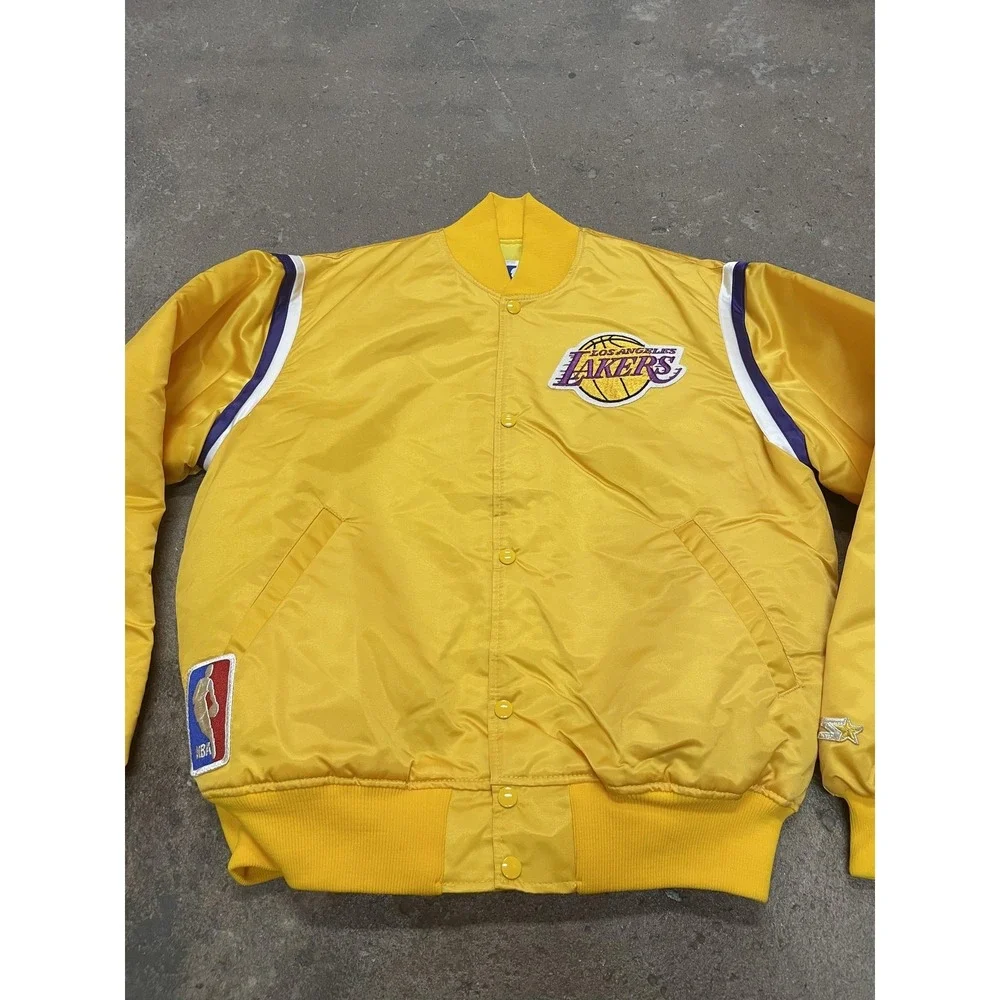 Vintage Los Angeles Lakers Jacket Mens Large Yellow NBA Basketball Starter‎ 90s